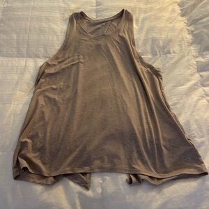GAP Women's Relaxed Fit Brown workout cutaway Tank Top